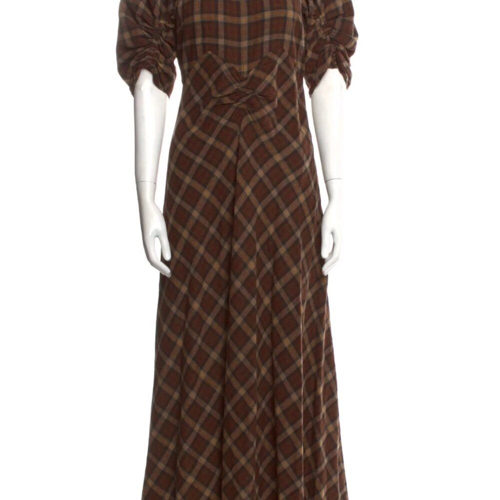 Doen Brown Cornwall Plaid Maxi Dress